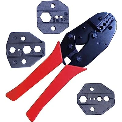 Image of Nikang Crimping Tool Set, 4 Interchangeable Dies, Crimp RF Connectors BNC TNC SMA UHF PL259 N F ST SC etc, Ergonomic Pliers