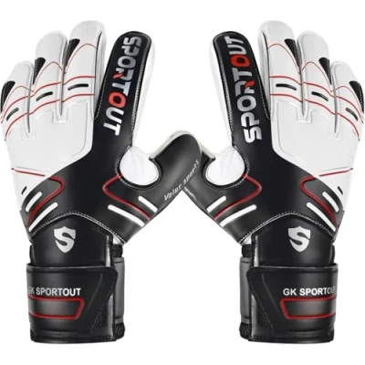 Image of SPORTOUT Goalkeeper Gloves Kids, Football Gloves,Goalie Youth Adult with Finger Protection &amp; 4mm Latex to Give Prevent Injuries