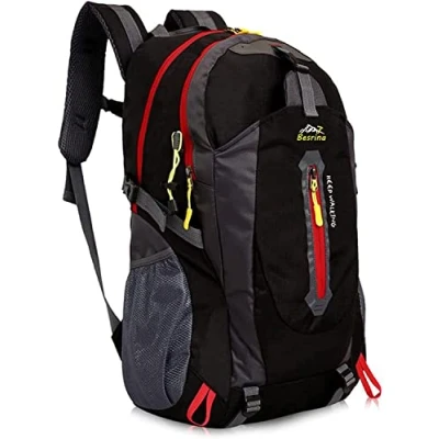 Image of Besrina 40L Lightweight Hiking Backpack, Multi functional Water resistant Casual Camping Trekking Rucksack for Cycling Travel Climbing Mountaineer Outdoor Sport