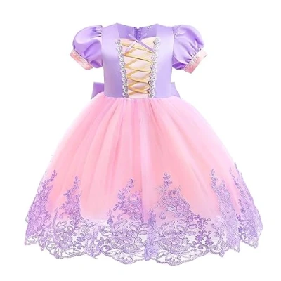 Image of Lito Angels Princess Rapunzel Fancy Dress Up Costume Birthday Party Outfit for Baby Girls Age 18 24 Months, Purple (Tag Number 90)