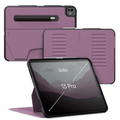 Image of ZUGU iPad Pro 13 Inch Case (M4) 2024 Ultra Slim Protective Cover Wireless Apple Pencil Charging Convenient 10 angle Magnetic Stand &amp; Auto Sleep/Wake [ Berry Purple ]