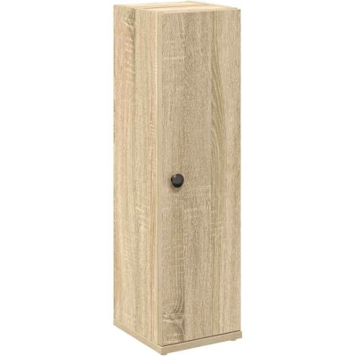 Image of vidaXL Bathroom Cabinet Sonoma Oak, Engineered Wood, Modern Style 20.5x22x72 cm Includes Shelves &amp; Roll Holder