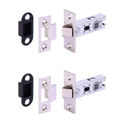 Image of HANDLEZONE® 2 Pack 65mm (2 1/2 inch) Silver Nickel Tubular Mortice Latch, Catch for Internal Timber Doors