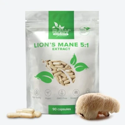 Image of Lion&#039;s Mane 500mg, 90 Capsules Natural Brain &amp; Nerve Health Support Cognitive Immune Booster Vegan Friendly Mushroom Supplement