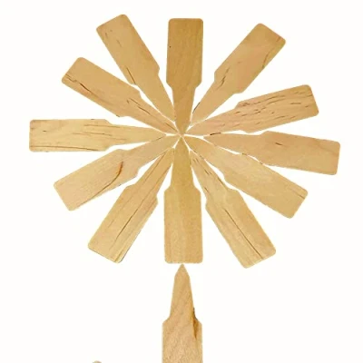 Image of Wooden Plant Labels x 50 100% Biodegradable Seedling and Garden 9.5cm by 2.5cm