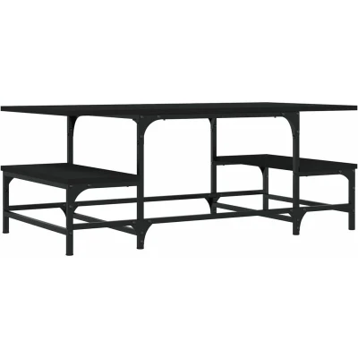 Image of vidaXL Coffee Table Black 100x50.5x40 cm Engineered Wood