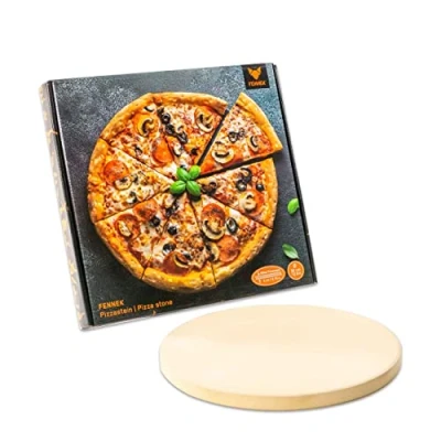 Image of FENNEK XL Pizza Stone Diameter 320 mm Thickness: 20 for Ovens, Charcoal Grill, Gas Grill etc. Made of Heat Resistant Cordierite Pizza, Tarte Flambée, Bread etc