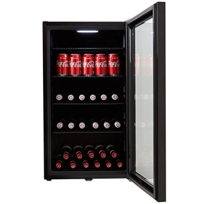 Image of Cookology CBC98BK Under Counter Fridge, 98 Litre Beer, Wine and Drinks Fridge with Adjustable Temperature Control, LED Light, Suitable for Cans Bottles, Energy Efficient in Black