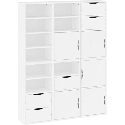 Image of vidaXL Side Cabinets 6 pcs &quot;ODDA&quot; White 40x24x79 cm Solid Wood Pine