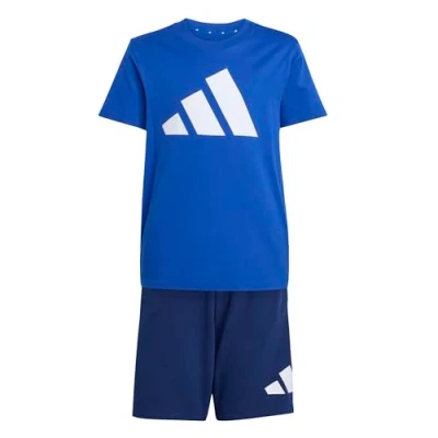 Image of adidas Unisex Kids ESSENTIALS BIG LOGO T SHIRT SET, team royal blue/white, 7 8 Years