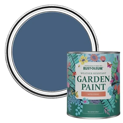 Image of Rust Oleum Blue Mould Resistant Garden Paint In Satin Finish Ink 750ml