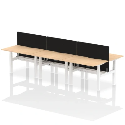 Image of Air B2B 1200x800 Adjustable 6P Bench Desk Scallop Maple/White + Screen