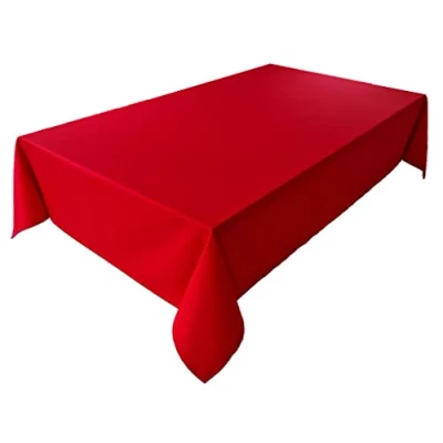 Image of Tablecloth, Table Linen, 100% Cotton, Concept Collection, Choice of Colours and Sizes (Tablecloth 150 x 260 cm, Red)