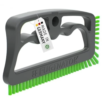 Image of MADE in GERMANY Fuginator Scrub Brush grey/green for Tile and Grout: Stiff Nylon Bristle Scrubbing Bathtub Shower Scrubber Floor Joints Seams Bathroom more