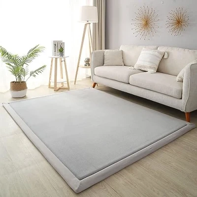 Image of Dmkjdzsw Crawling Mat for Baby Non slip，Nursery Rug，Coral Velvet Area Rugs，2cm Thick Kids Carpet Silver Gray 200 * 300cm