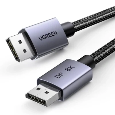 Image of UGREEN DisplayPort Cable 8K@60Hz 3.3FT [VESA Certified] Braided DP 1.4 Display Lead Support 4K@240Hz, 2K@240Hz 32.4Gbps, HDCP 2.3, HDR, FreeSync&amp;G Sync, 3D Compatible with Gaming Monitor PC HDTVs (1M)