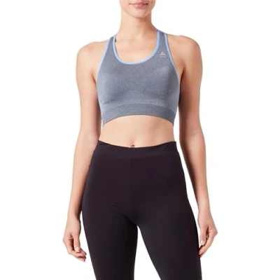 Image of ODLO Women&#039;s Damen Seamless Medium Ceramicool Sport BH Bra, Blue, L