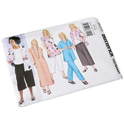 Image of Butterick Patterns B3039 Size 28W Women&#039;s Petite Shirt, Top, Tunic, Dress, Skirt and Pants, White
