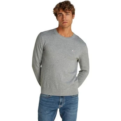 Image of Tommy Jeans Essential Light Sweater Jumper, Men&#039;s, Size: 46, Grey
