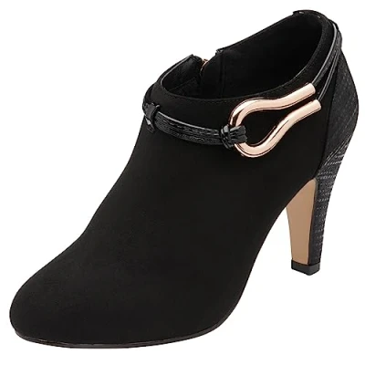 Image of Lotus Gloria Black Textile Ladies Trouser Shoe 4