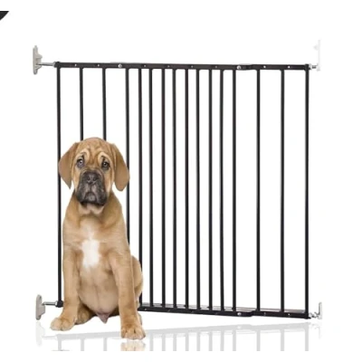 Image of Bettacare Extending Metal Screw Fit Dog Gate, Black, 62.5cm 106.8cm, Stair Gate for Pet, Safety Barrier Puppy