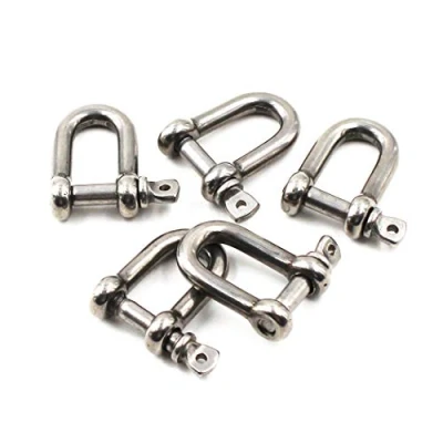 Image of 5/16&quot; M8 304 Stainless Steel D Ring Shackle Lock for Heavy Duty Construction,Vehicle Recovery, Hauling (5PCS)