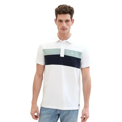 Image of TOM TAILOR Men&#039;s 1042269 Polo Shirt, 20000 White, M