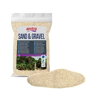 Image of AMTRA White Quartz Fine Aquarium Sand, for Fresh or Salt Water, Grain Size 0.1 0.7mm, Quantity 2kg