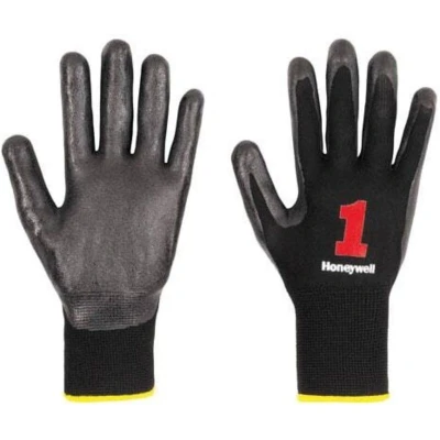 Image of Honeywell 2232270 Vertigo Black Nitrile C&amp;g Cut 1 Gloves Size 9