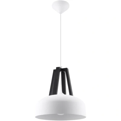 Image of Casco 1 Light Dome Ceiling Pendant White, Black, E27