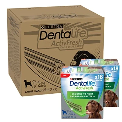 Image of DENTALIFE ActivFresh Large Dog Treat Dental Stick 18 Sticks, Pack of 2