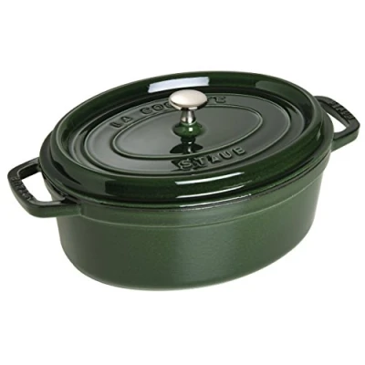 Image of STAUB Cast Iron Roaster/Cocotte, Oval 31 cm, 5.5 L, Basil/Green