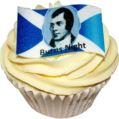 Image of Pack of 12 Edible Burns Night Wafer Flag Decorations 201 828