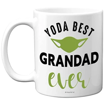 Image of Yoda Best Mug Grandad Fathers Day Gifts, Birthday, Christmas Dinosaur 11oz Ceramic Dishwasher Safe Coffe Mugs Cup, Gifts from Grandchildren, Cute Mugs, Funny Made in UK