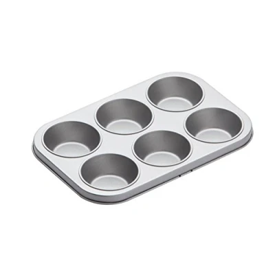 Image of KitchenCraft Non Stick Muffin Tray with 6 Cups, Carbon Steel, 27 x 18.5 cm