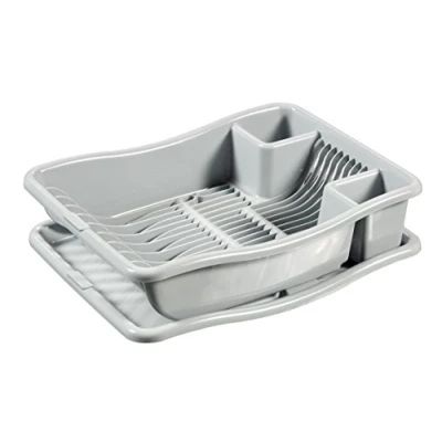 Image of Curver 228565 Dishwasher Dinnerware + Tray Small Model with 12 Plates Plastic Gray 29 x 10.5 39 cm