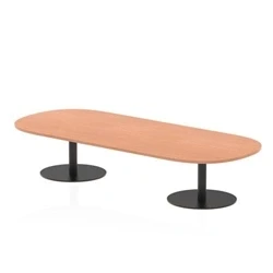 Image of Italia 2400mm Boardroom Coffee Table Beech Top 475mm High Black Leg