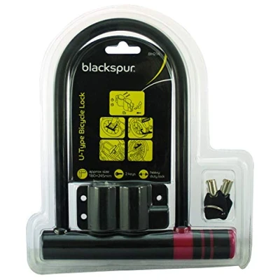 Image of Black 19cm x 24cm Bike U Lock By Blackspur