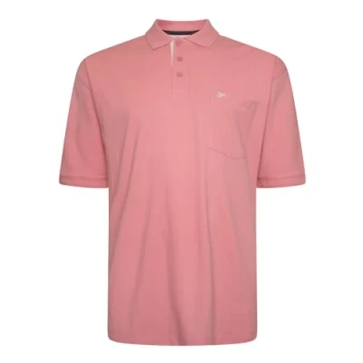 Image of Forge Men&#039;s Plus Size Polo Shirt Casual Plain Lightweight Breathable Collared for Big and Tall Men UK, Pink Colour, 3XL