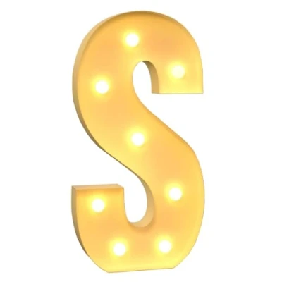 Image of 120cm 4ft Large Decorative LED Light Up Letter S, Marquee Sign, Mosaic Letters for Balloons Birthday Wedding Party Valentine&#039;s Day