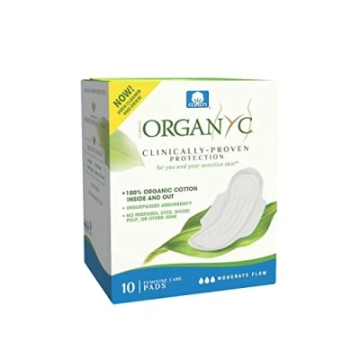 Image of Organyc Pads Moderate Flow, Pack of 10