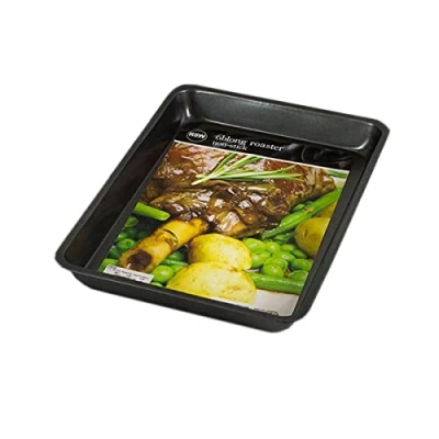 Image of YöL Non Stick Rectangular Carbon Steel Tray Tin for Oven Use 33x25.5x3.5cm Home Kitchen Baking, Roasting, Cooking