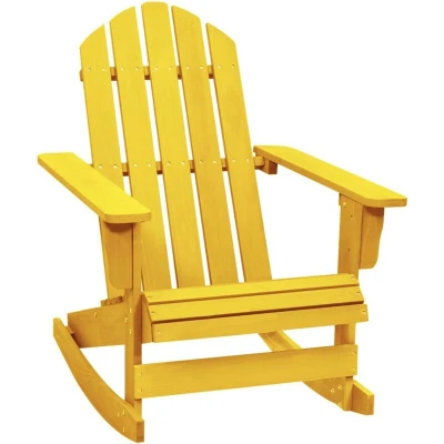 Image of vidaXL Garden Adirondack Rocking Chair Solid Fir Wood Yellow