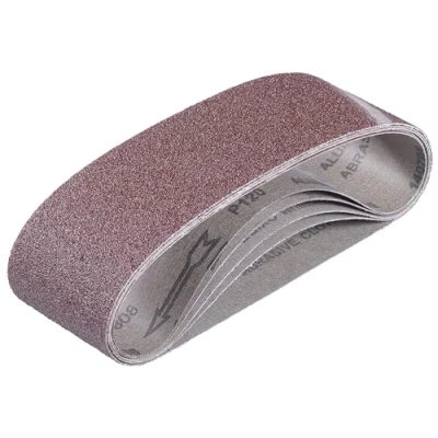 Image of Einhell Sanding Belt Set 75 x 533 mm (Belt Sander Accessories, 5 Belts, mm, 2X P40, P80, 1x P120)