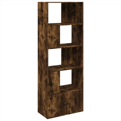 Image of vidaXL Bookcase Bookshelf Book Rack Storage Cabinet Smoked Oak Engineered Wood