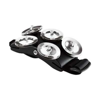 Image of Meinl Percussion CFT5 BK Cajon Foot Tambourine with Steel Jingles and MDF Frame, Black