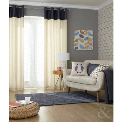 Image of Just Contempo Velvet Band Lined Eyelet Curtains, Grey, 66x72 inches