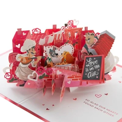 Image of Hallmark Paper Wonder Valentine&#039;s Day Card 3D Disney Lady and the Tramp Design