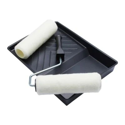 Image of ProDec Contractor 9 inch x 1.75&quot; 4 piece Twin Medium Pile Polyester Paint Roller, Cage Frame and Tray Set for Painting with Emulsion Paints on Interior Walls Ceilings, 9&quot;