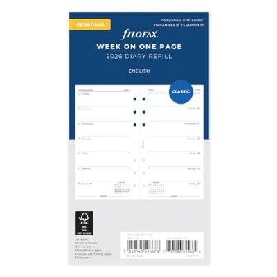 Image of Filofax Personal week per page English 2026 diary 26 68426